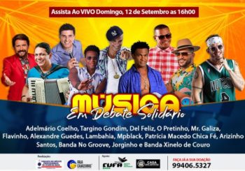 SindMúsicos e Fala Cajazeiras promovem Live Solidária neste domingo, 12 de setembro.