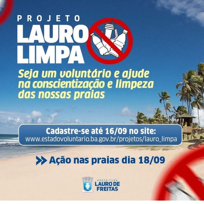 Projeto ‘Lauro Limpa’ mobiliza voluntários para limpeza das praias neste sábado (18)