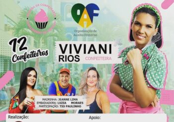 "1º Oficina de Confeitaria Infantil" da "cake designer" Viviani Rios, trará Jeanne Lima, Tio Paulinho e Luzia Moraes como convidados