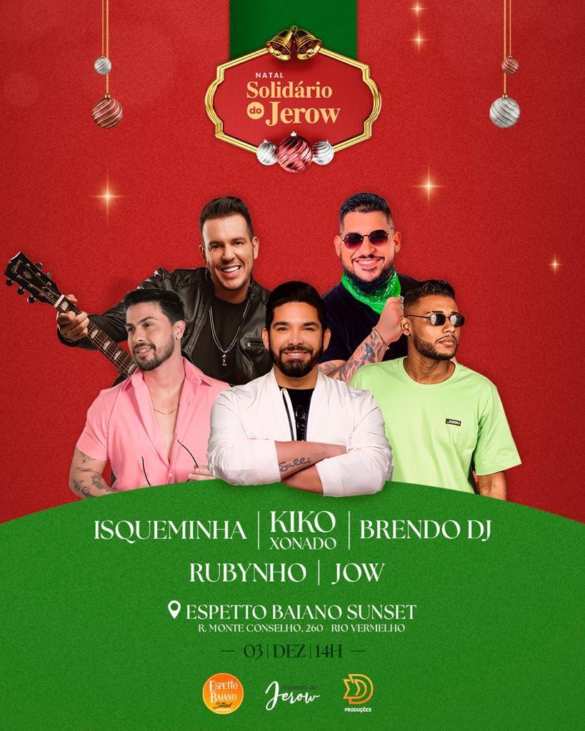 Rubynho, Banda Isqueminha e Jow animam 1ª edição do Natal Solidário do Jerow