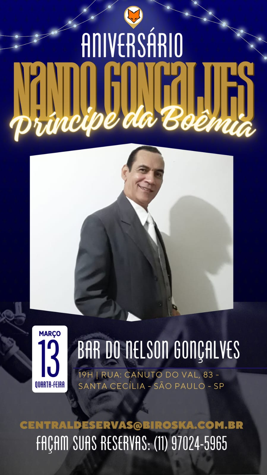 Nando Gonçalves “O Príncipe da Boêmia” em show no Bar do Nelson Gonçalves. Confira!