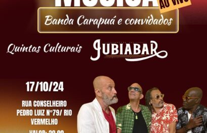 "Quintas Culturais" receberá Banda Carapuá e convidados, no Jubiabar