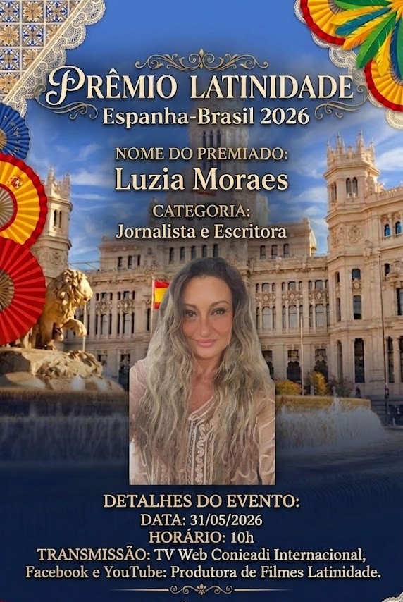 Luzia Moraes receberá o Prêmio Latinidade Espanha-Brasil 2026