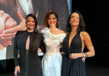 Atriz Fernanda Arraes celebra pré-estreia do longa “Eu Sou a Lei” ao lado de Oscar Magrini