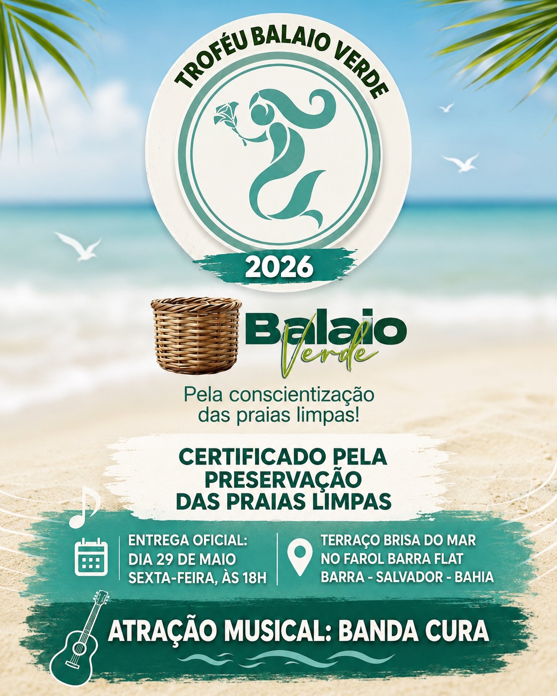 Salvador celebra lideranças ambientais com entrega do Certificado pela Preservação das Praias Limpas na Barra Barra