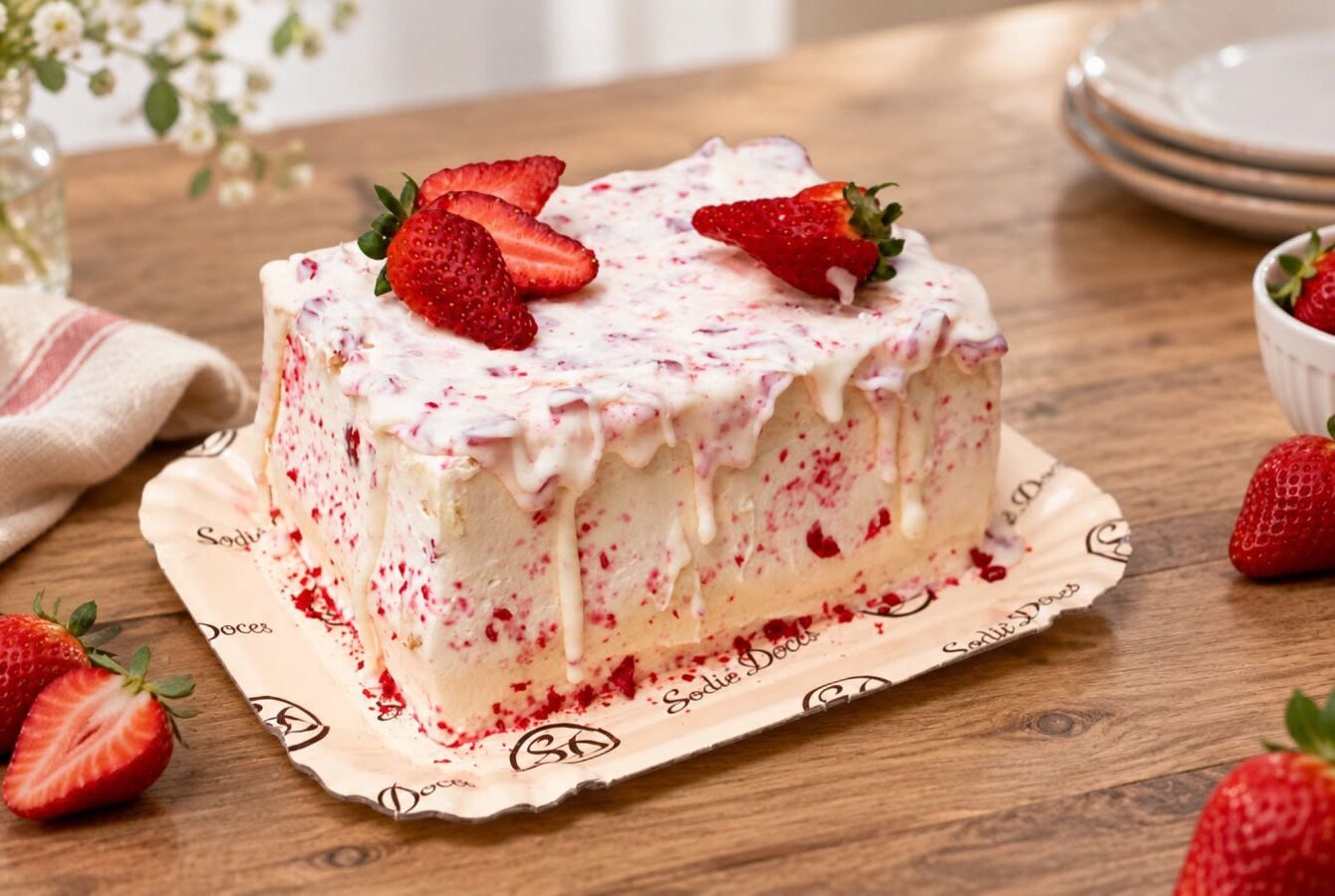 Sodiê Doces transforma trend do Morango Cravejado em nova versão de bolo*